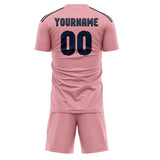 Custom Light Pink Blue Soccer Set