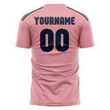 Custom Light Pink Blue Soccer Jersey