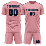 Custom Light Pink Blue Soccer Set