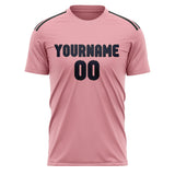 Custom Light Pink Navy Soccer Jersey