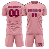 Custom Light Pink Pink Soccer Set