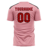 Custom Light Pink Red Soccer Jersey