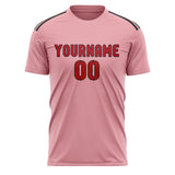 Custom Light Pink Red Soccer Jersey
