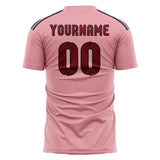 Custom Light Pink Crimson Red Soccer Jersey
