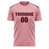 Custom Light Pink Crimson Red Soccer Jersey