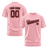 Custom Light Pink Crimson Red T-Shirt