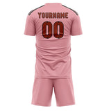 Custom Light Pink Coral Red Soccer Set