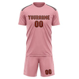 Custom Light Pink Coral Red Soccer Set