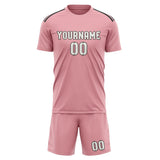 Custom Light Pink White Soccer Set