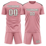 Custom Light Pink White Soccer Set