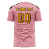 Custom Light Pink Yellow Soccer Jersey