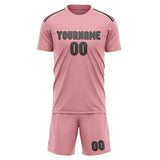 Custom Light Pink Dark Grey Soccer Set