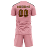 Custom Light Pink Khaki Soccer Set