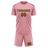 Custom Light Pink Khaki Soccer Set
