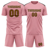 Custom Light Pink Khaki Soccer Set