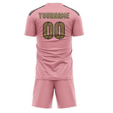 Custom Light Pink Light Khaki Soccer Set