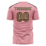 Custom Light Pink Light Khaki Soccer Jersey