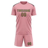 Custom Light Pink Light Khaki Soccer Set