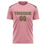 Custom Light Pink Light Khaki Soccer Jersey