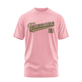 Custom Light Pink Light Khaki T-Shirt