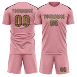 Custom Light Pink Light Khaki Soccer Set