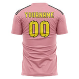 Custom Light Pink Light Yellow Soccer Jersey