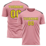Custom Light Pink Light Yellow Soccer Jersey