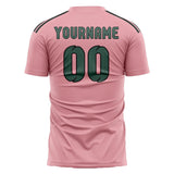 Custom Light Pink Blue Green Soccer Jersey