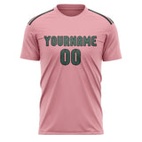 Custom Light Pink Blue Green Soccer Jersey