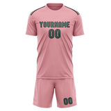 Custom Light Pink Blue Green Soccer Set