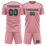 Custom Light Pink Blue Green Soccer Set