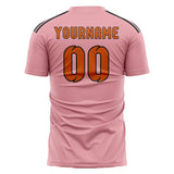 Custom Light Pink Orange Soccer Jersey