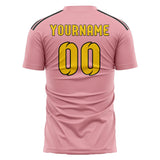Custom Light Pink Gold Soccer Jersey