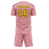 Custom Light Pink Gold Soccer Set