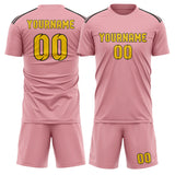 Custom Light Pink Gold Soccer Set