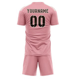 Custom Light Pink Brown Soccer Set