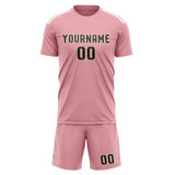 Custom Light Pink Brown Soccer Set