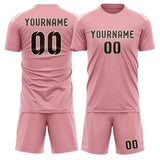 Custom Light Pink Brown Soccer Set