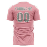 Custom Light Pink Gray Soccer Jersey