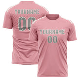 Custom Light Pink Gray Soccer Jersey