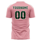 Custom Light Pink Green Soccer Jersey