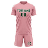 Custom Light Pink Green Soccer Set