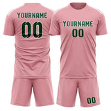 Custom Light Pink Green Soccer Set