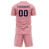 Custom Light Pink Purple Soccer Set