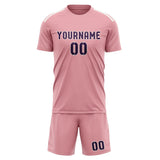 Custom Light Pink Purple Soccer Set