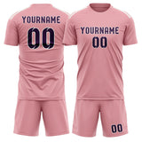 Custom Light Pink Purple Soccer Set