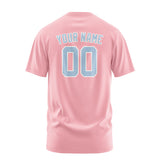 Custom Light Pink Light Blue T-Shirt