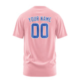 Custom Light Pink Sky Blue T-Shirt