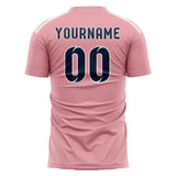 Custom Light Pink Blue Soccer Jersey