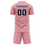 Custom Light Pink Blue Soccer Set